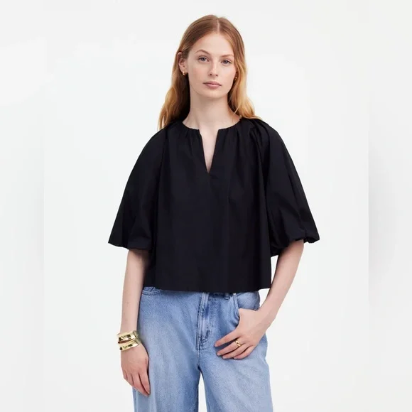 Madewell Bubble-Sleeve Top - Picture 1 of 5